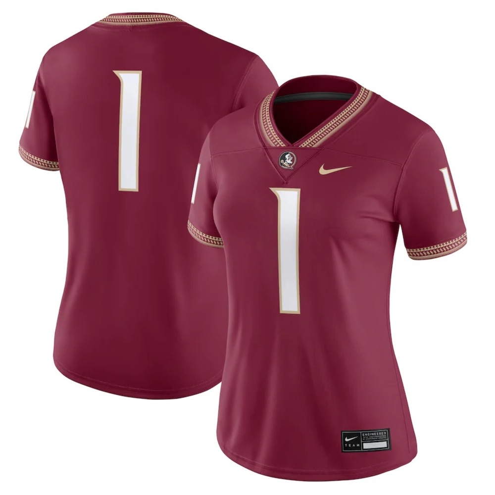 Women's Nike #1 Garnet Florida State Seminoles Game Jersey Size XL READ